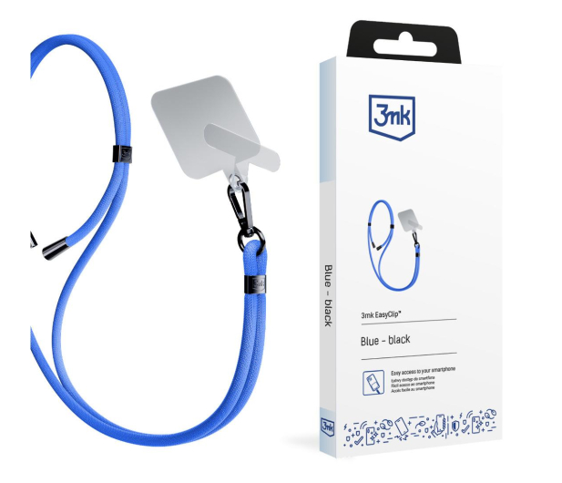 3MK Sznurek do Etui EasyClip Blue (black) 5903108568609 - 1267330 - zdjęcie 2